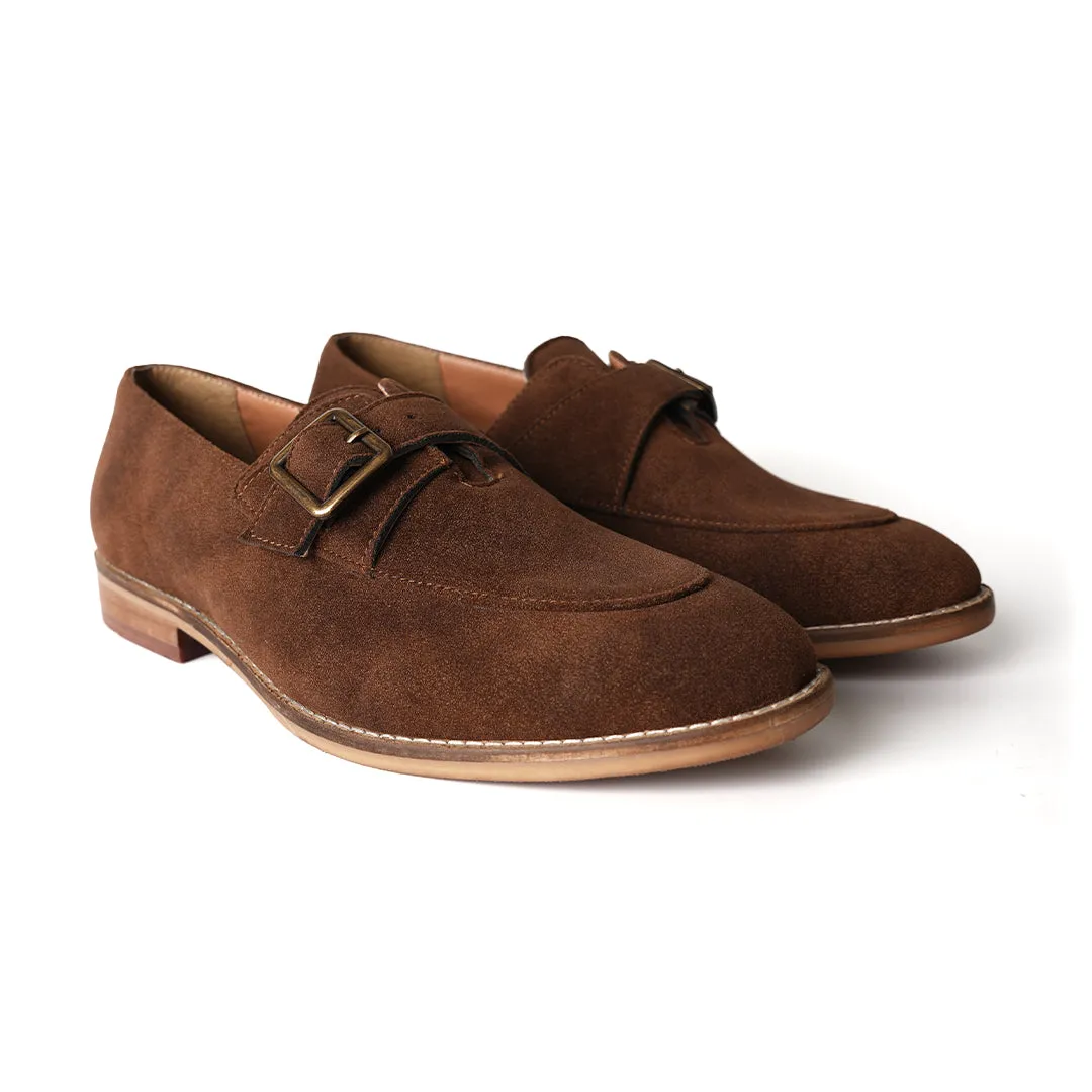 Monkstory Rustic Buckle Slip-Ons - Brown