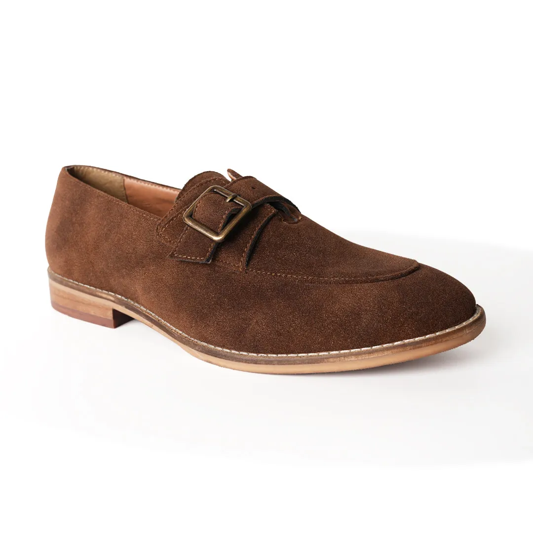 Monkstory Rustic Buckle Slip-Ons - Brown