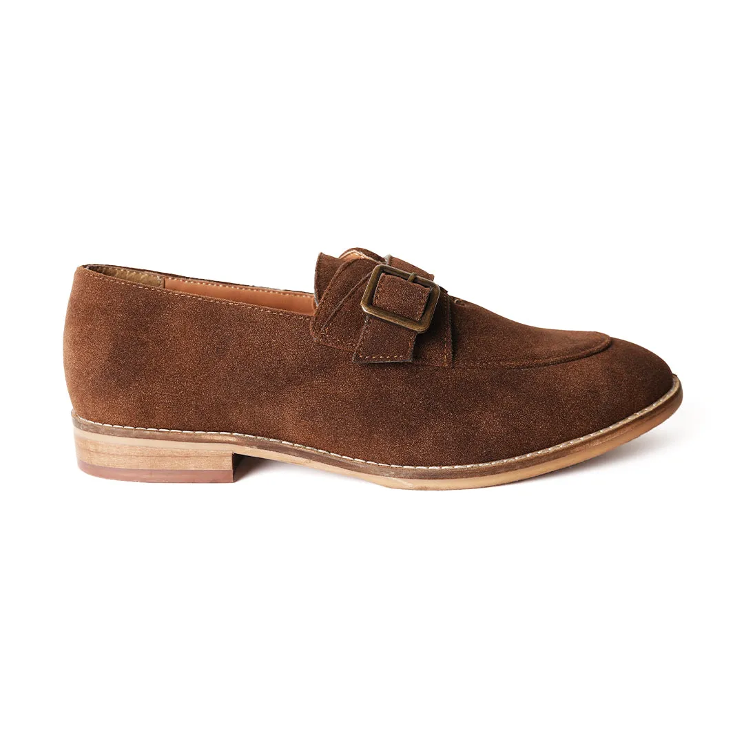 Monkstory Rustic Buckle Slip-Ons - Brown