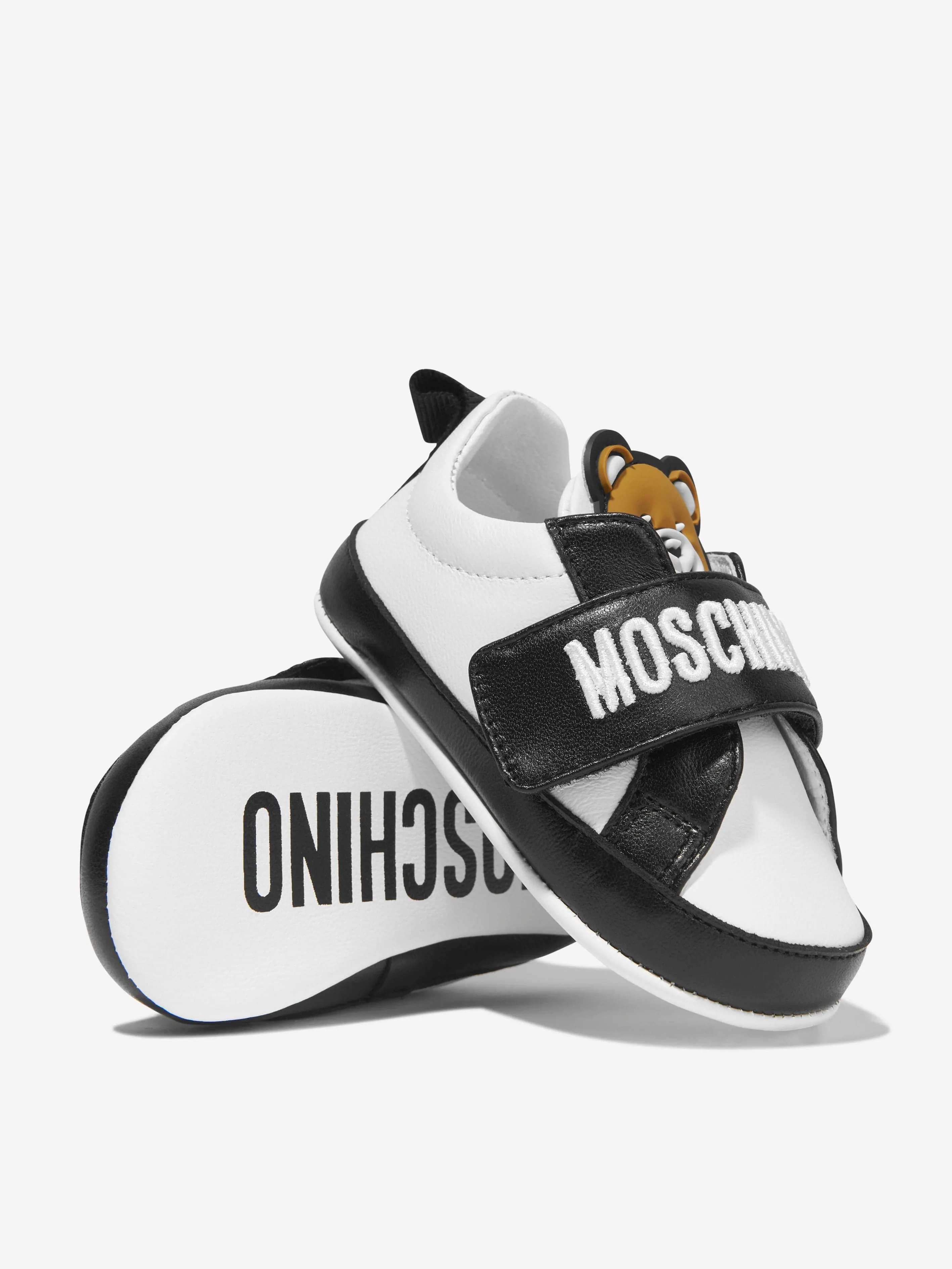 Moschino Baby Leather Teddy Strap Trainers