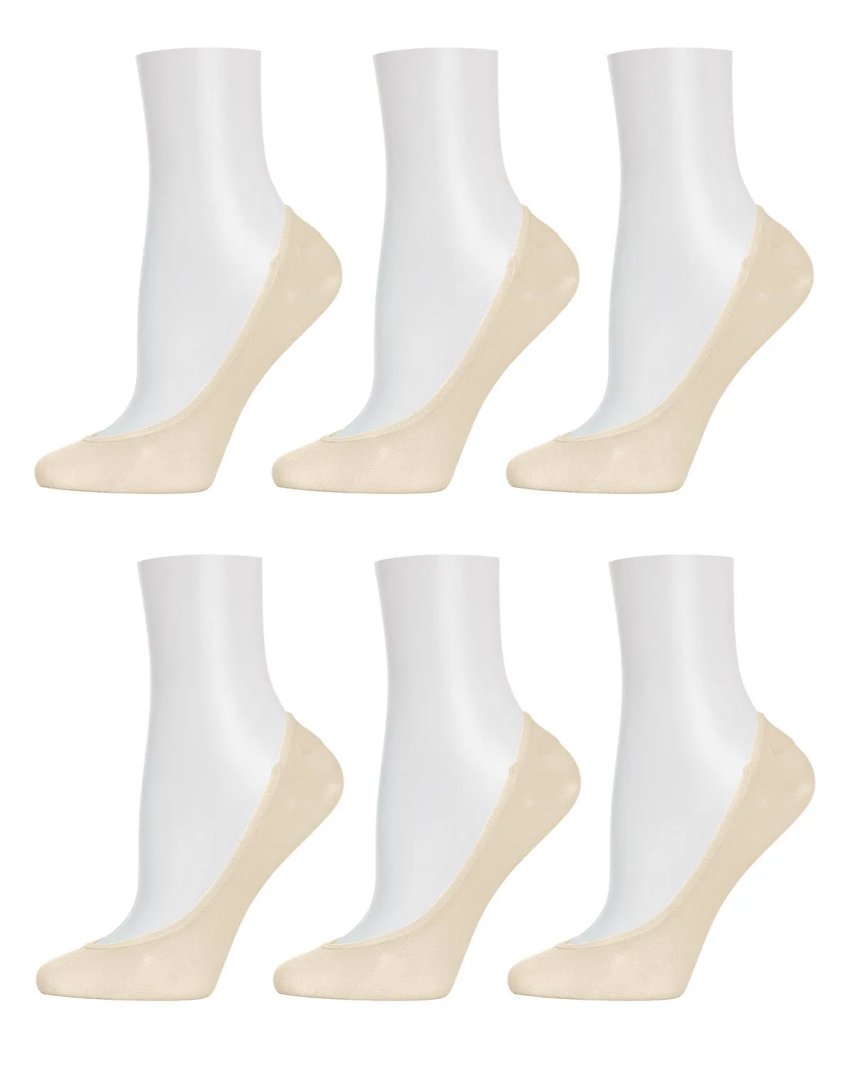 No-Show Microfiber Shoe Liners 6-Pack