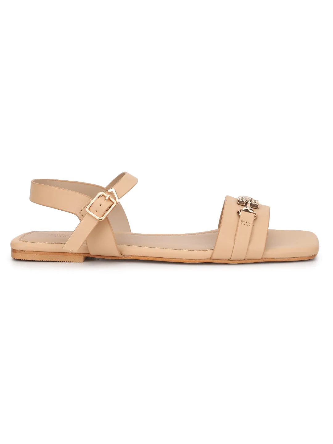 Nude PU Flats Sandals (TC-ST-005-NUD)