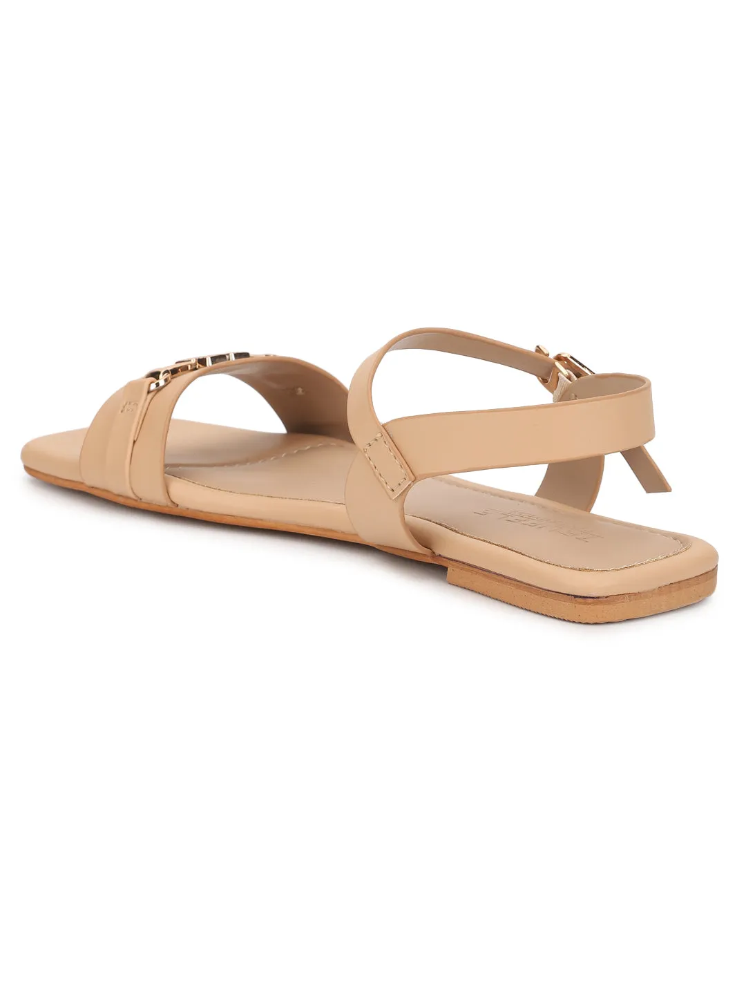 Nude PU Flats Sandals (TC-ST-005-NUD)