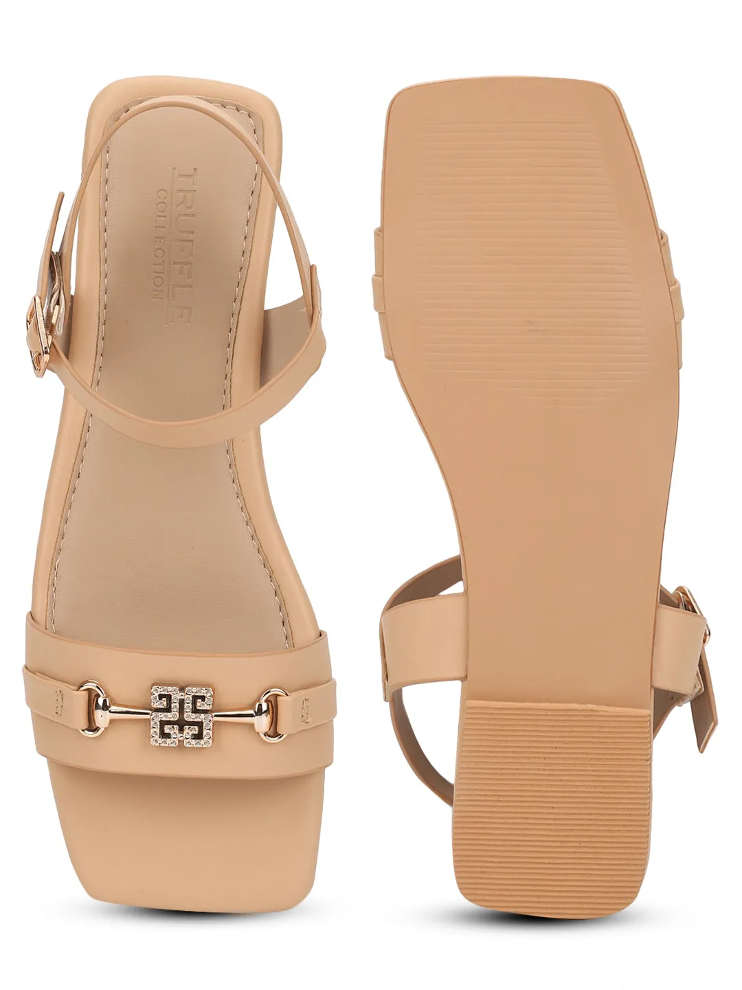 Nude PU Flats Sandals (TC-ST-005-NUD)