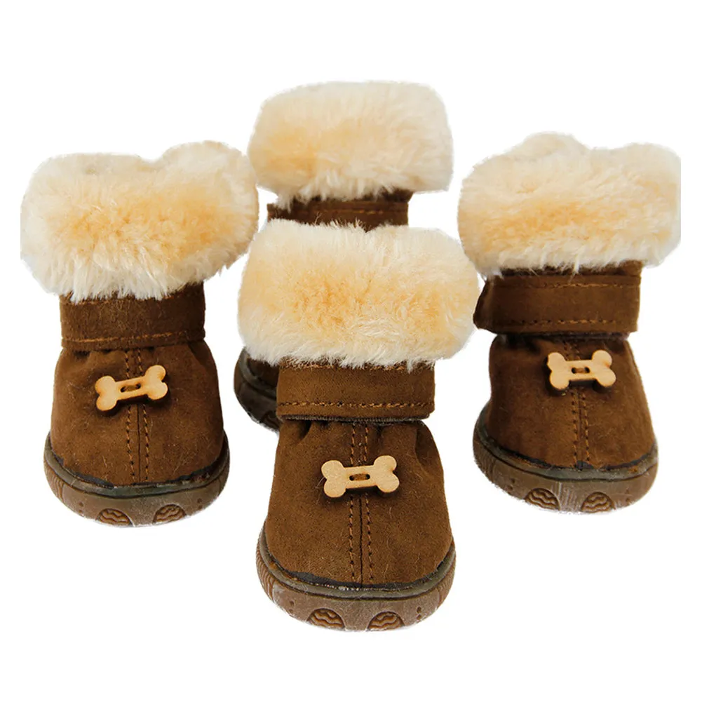 OMEM Puppy Boots, Cotton Material Keep Warm, Cute Dog Shoes in Soft Fabric