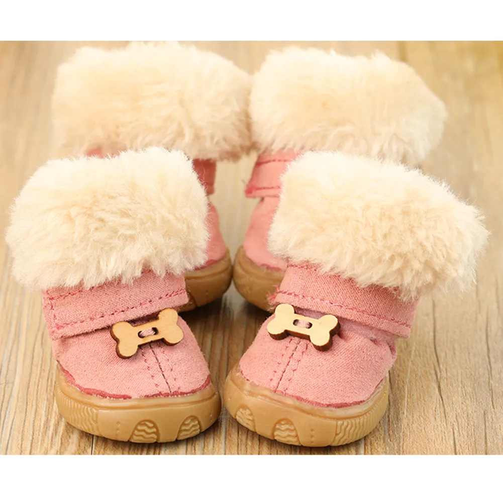 OMEM Puppy Boots, Cotton Material Keep Warm, Cute Dog Shoes in Soft Fabric