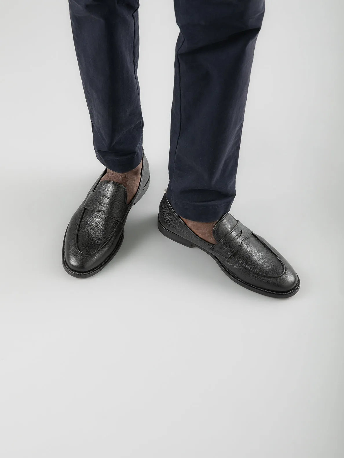 OPERA 001 - Black Leather Penny Loafers