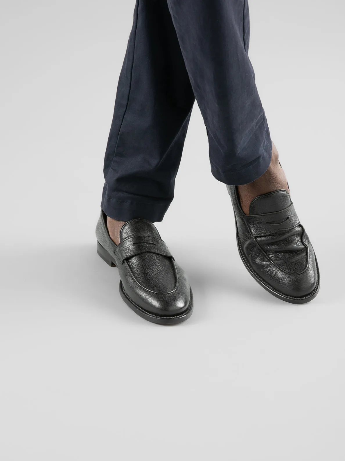 OPERA 001 - Black Leather Penny Loafers