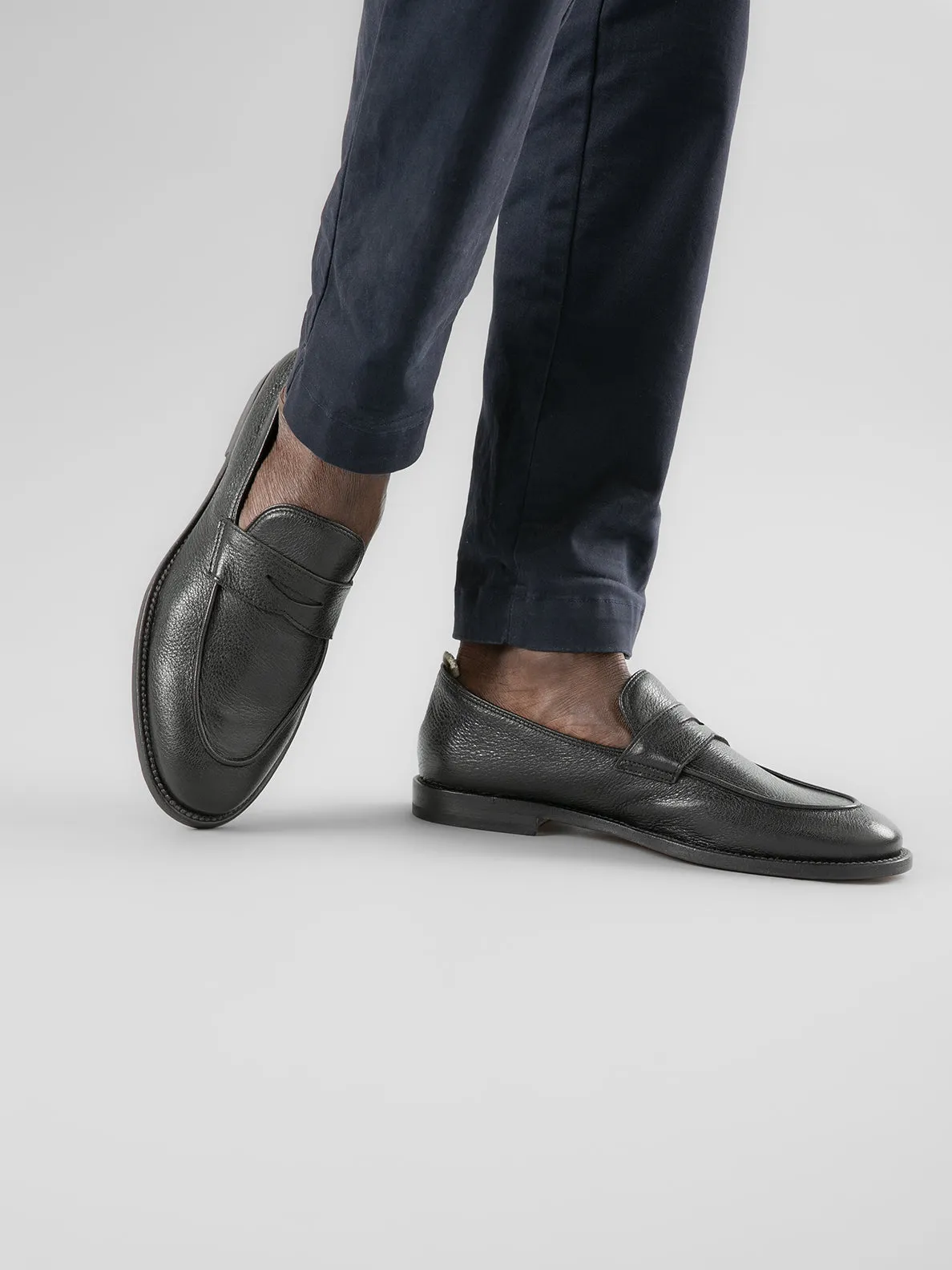 OPERA 001 - Black Leather Penny Loafers