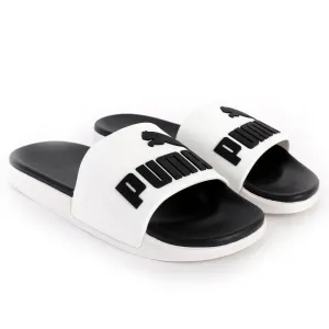 PM Royalcut Comfort Black And White Rubber Sole Men's Slide