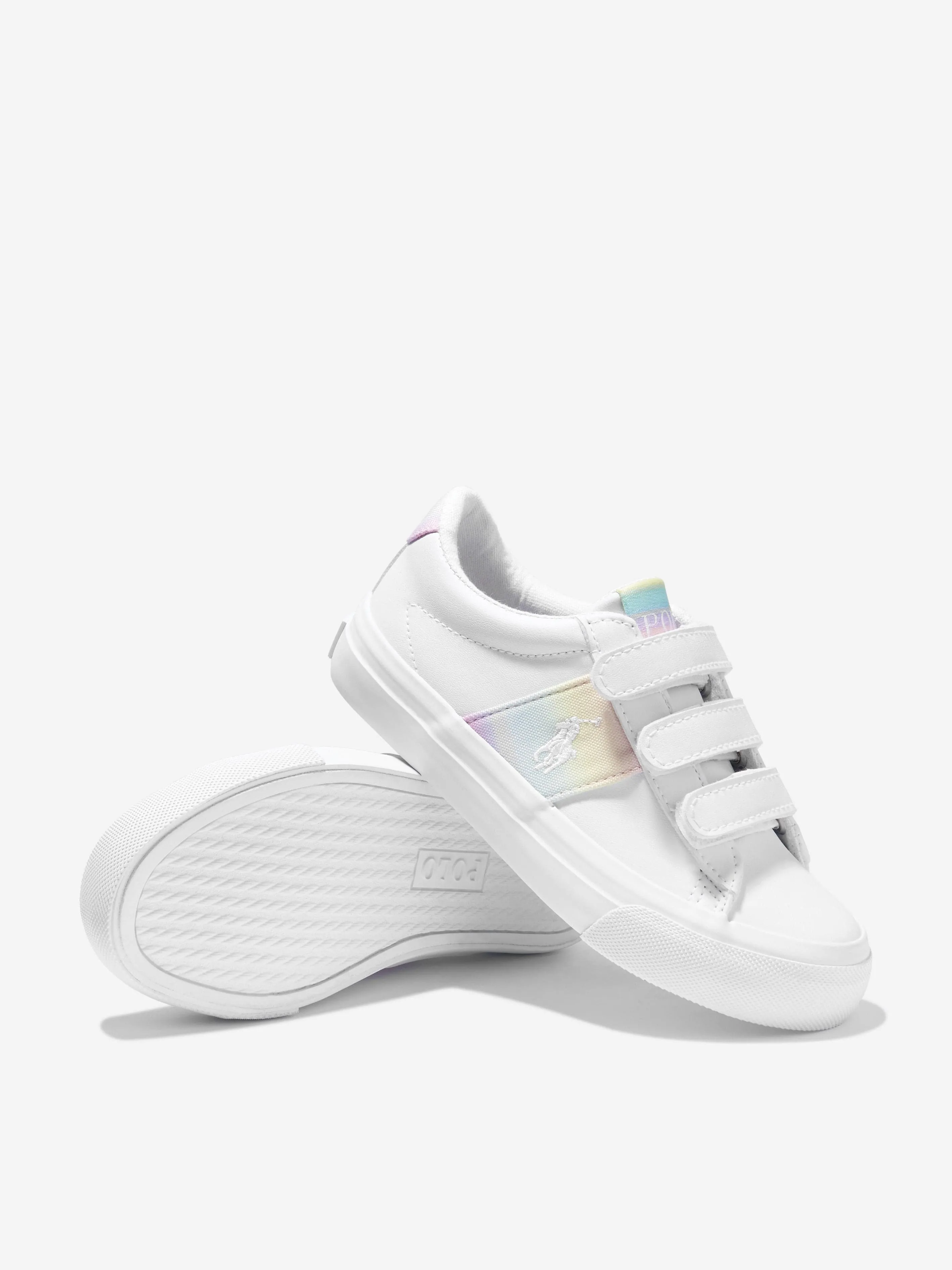 Ralph Lauren Girls Rainbow Logo Trainers