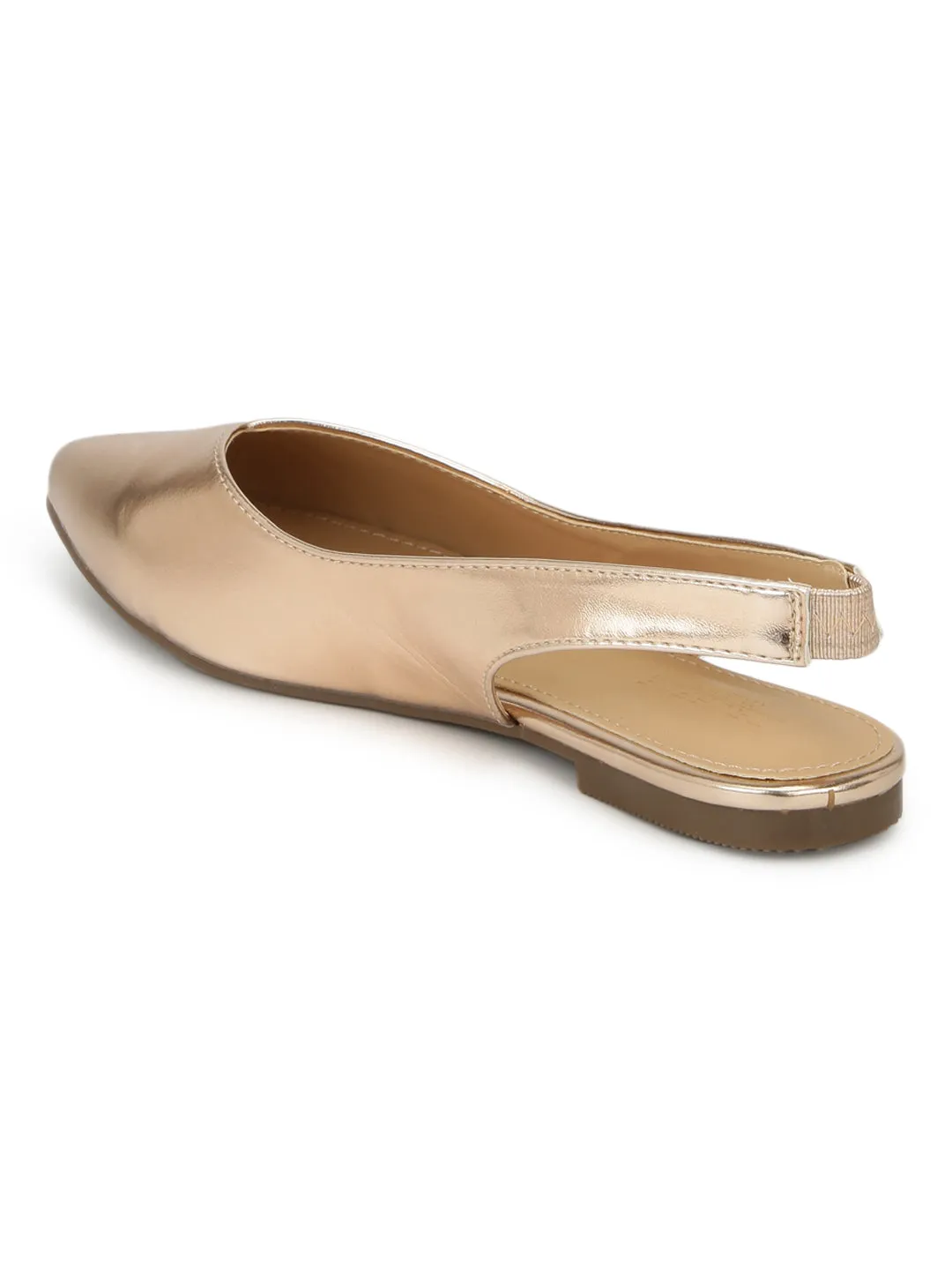 Rose Gold Back Strap Slip-On Flats