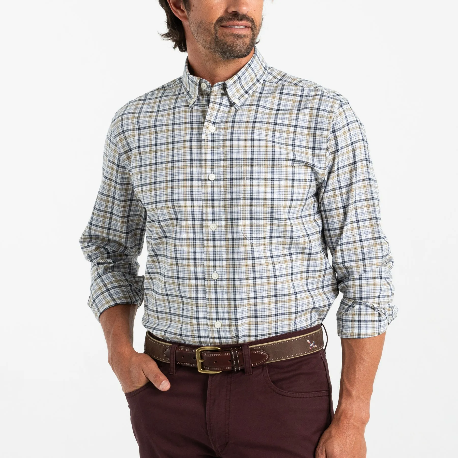 Russel Plaid Cotton Oxford Sport Shirt