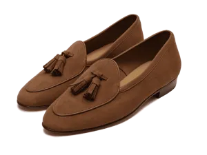 Sagan Classic Tassel Loafers in Moyen Brown Asteria Suede