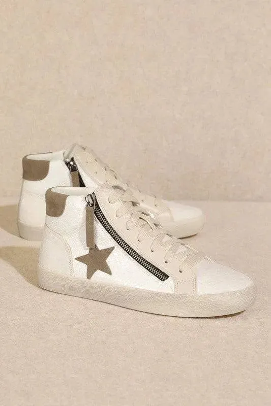 Star High Top Sneakers - Trendy Comfortable Shoes