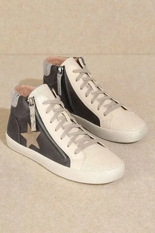 Star High Top Sneakers - Trendy Comfortable Shoes