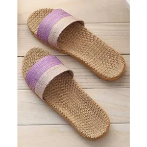 Stylish Purple Jute Slippers For Women