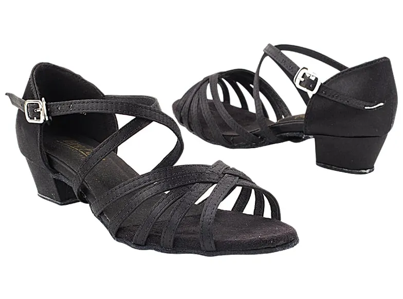 Very Fine Satin Girl's Youth Practice Dance Shoe with Cross Ankle Strap 1670 In Stock