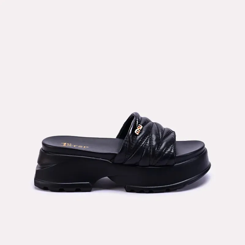 Wallis Black Chunky Soft Slides 0412712