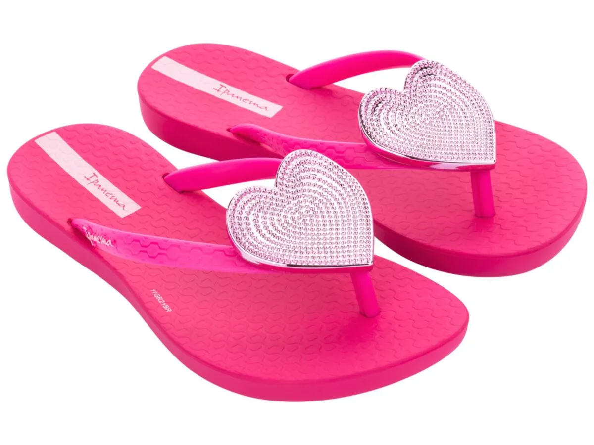 Wave Heart II Kids Flip Flop - Pink/Pink