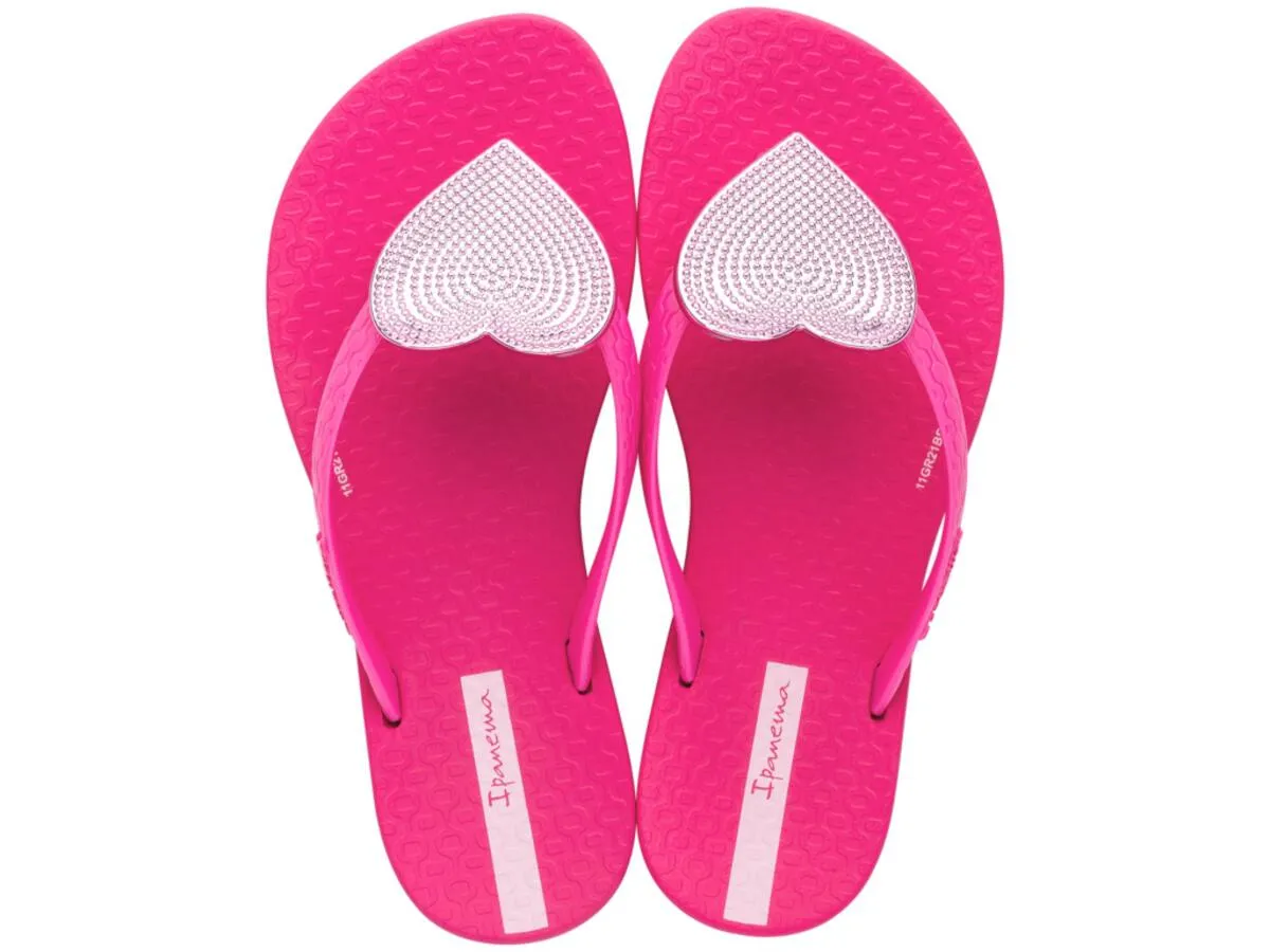 Wave Heart II Kids Flip Flop - Pink/Pink