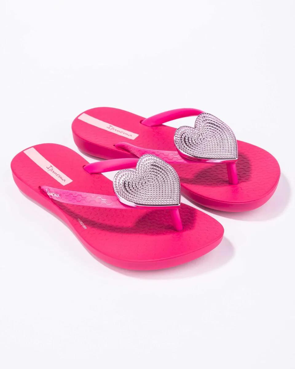 Wave Heart II Kids Flip Flop - Pink/Pink