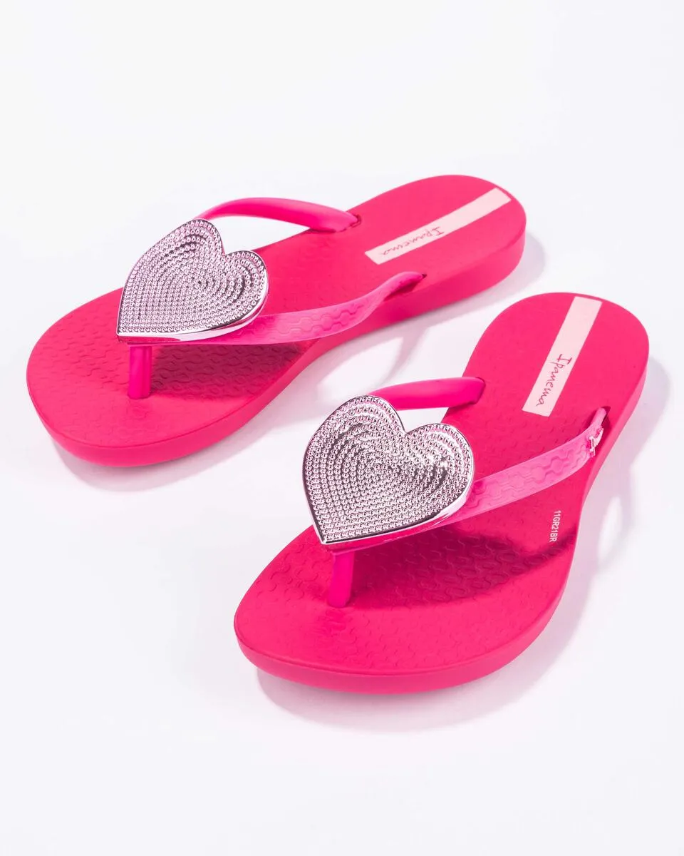 Wave Heart II Kids Flip Flop - Pink/Pink