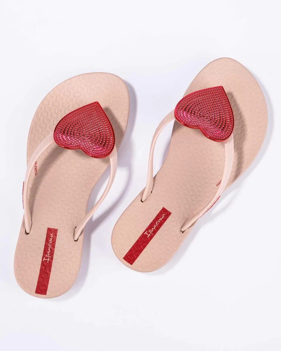 Wave Heart II Kids Flip Flop - Pink/Red