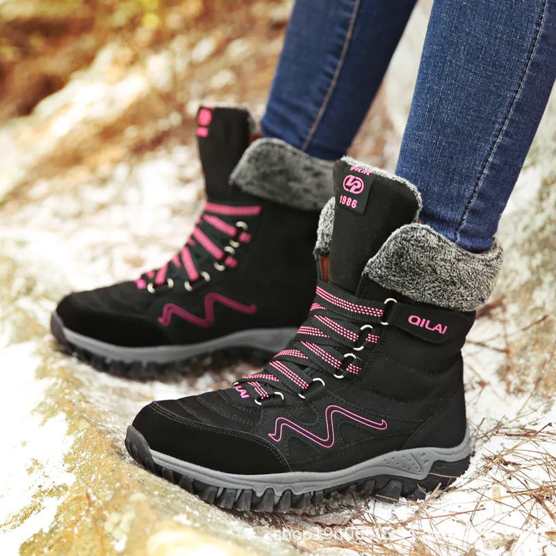 Women Ankle Boots Winter Shoes Woman Snow Boots Mother Warm Shoes Lace Up