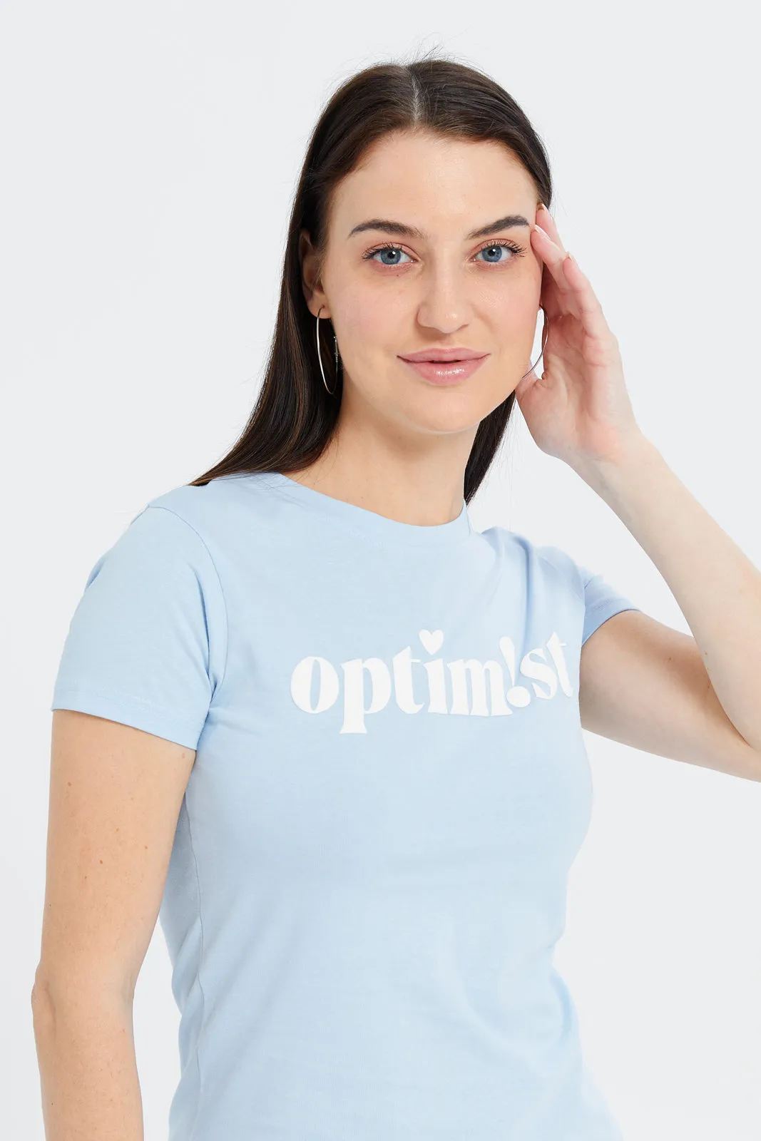 Women Blue Optimist Printed T-Shirt