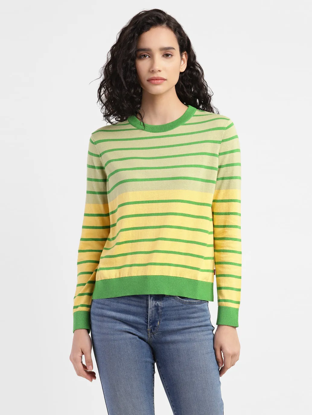 Women's Striped Multicolor Crew Neck Sweater