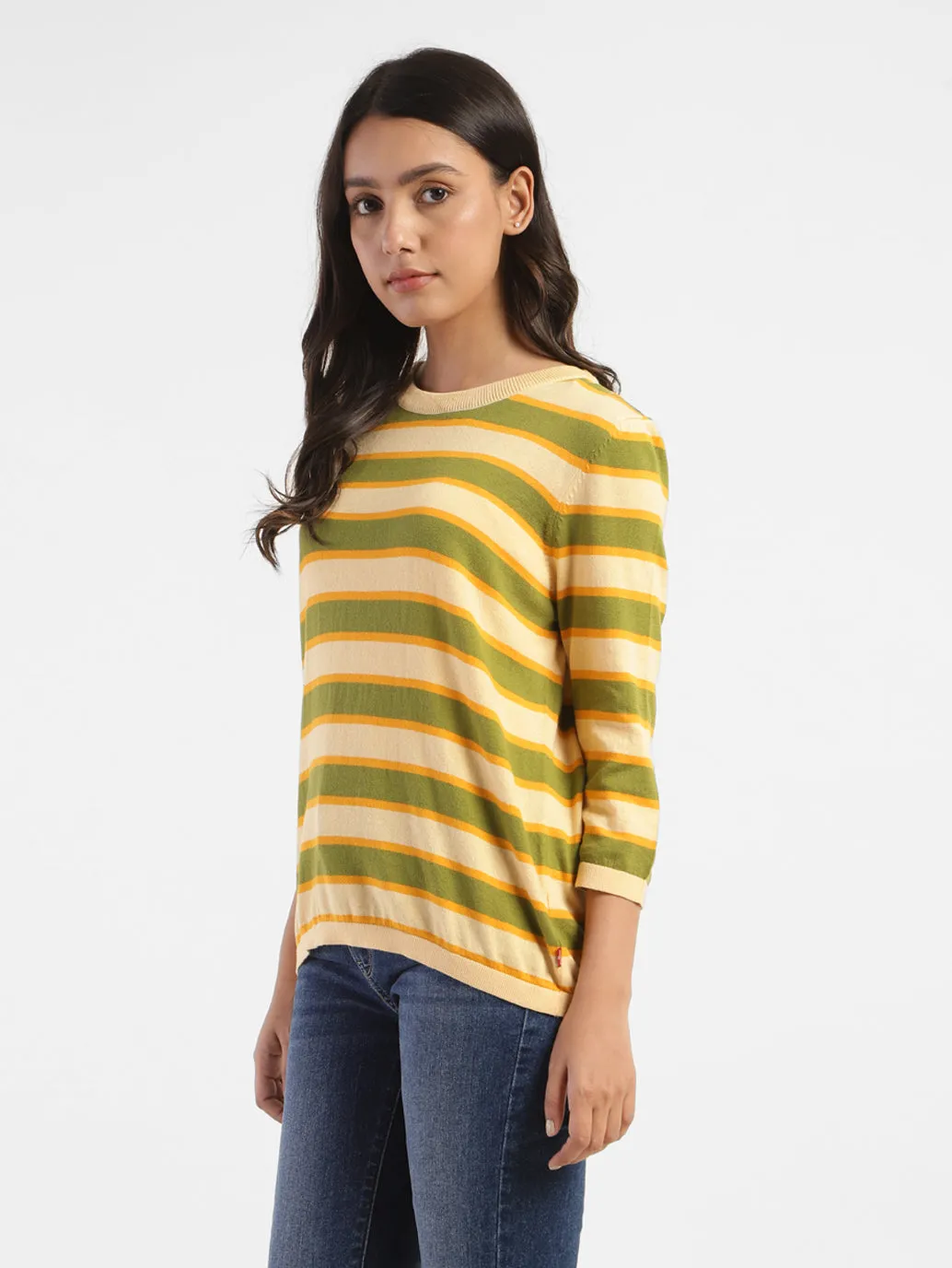 Women's Striped Round Neck Sweater