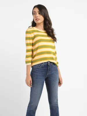 Women's Striped Round Neck Sweater