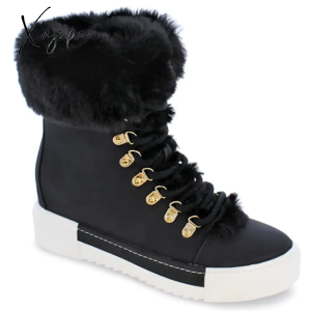 Xajzpa - Women Winter Snow Boots Cute Warm Fur Boots Windproof Shoes